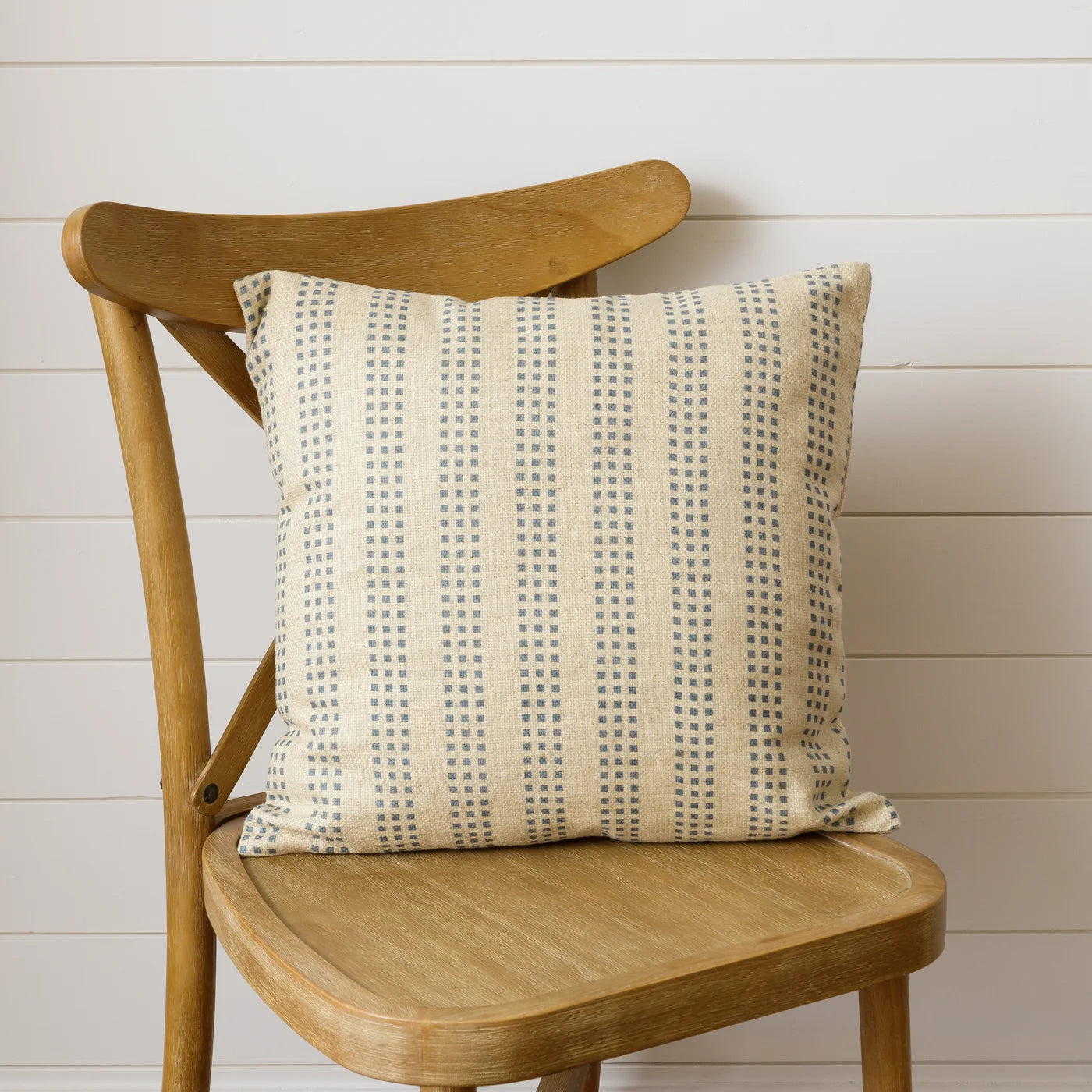 Block Print Square Pillow Blue