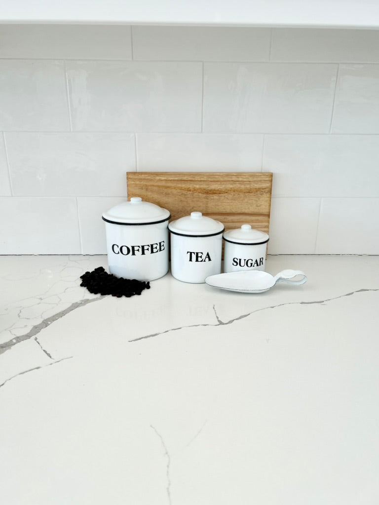 Enamel Set - Coffee, Tea, Sugar